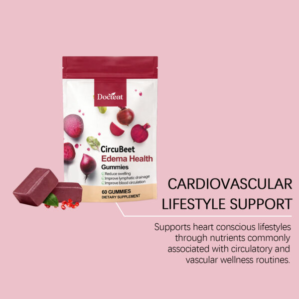 Beet Root Gummies – Reduce Swelling, Lymphatic Drainage & Circulation | 60 Gummies