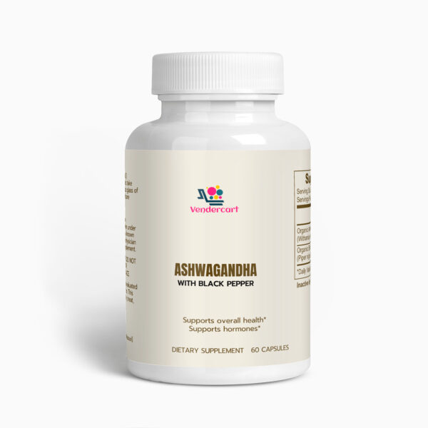 Ashwagandha with Black Pepper – 650mg Organic Root | Stress, Energy, Sleep & Immunity | 60 Capsules