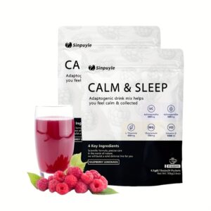 Adaptogenic Tea – Calm & Sleep Drink Mix | Ashwagandha, L-Theanine, Magnesium & Vitamin D | 24 Packets