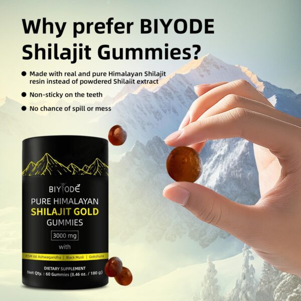 himalayan natural shilajit gummies – 3000mg with Ashwagandha, Black Musli & Gokshura | 60 Gummies