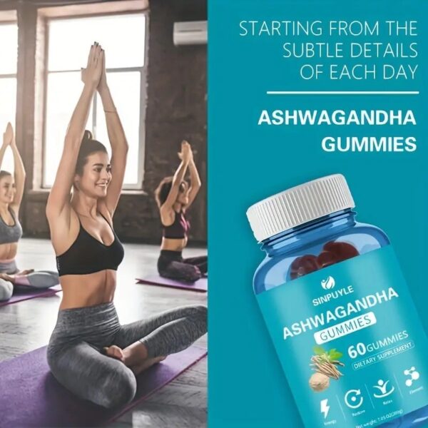 Ashwagandha Gummies – Stress Relief, Energy & Relaxation | 300mg Ashwagandha + Vitamin D2 | 60 Gummies