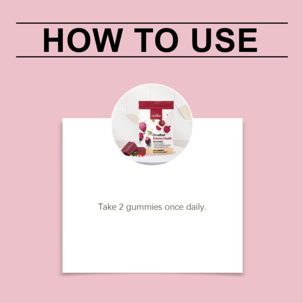 Beet Root Gummies – Reduce Swelling, Lymphatic Drainage & Circulation | 60 Gummies