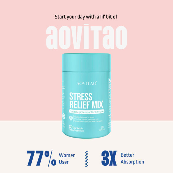 Best Ashwagandha for Women – Stress Relief Mix | L-Theanine, GABA, Magnesium & Lion's Mane | 60 Capsules