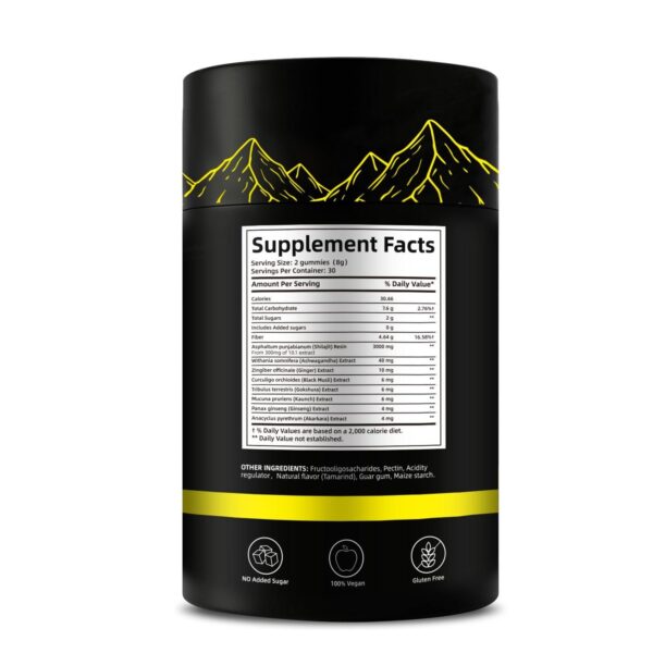 himalayan natural shilajit gummies – 3000mg with Ashwagandha, Black Musli & Gokshura | 60 Gummies