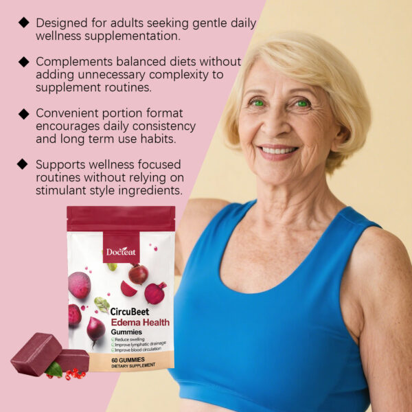 Docteat CircuBeet Edema Health Gummies – Beet Root Gummies for Daily Circulation Support | 60 Gummies