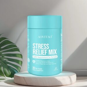 Best Ashwagandha for Women – Stress Relief Mix | L-Theanine, GABA, Magnesium & Lion's Mane | 60 Capsules
