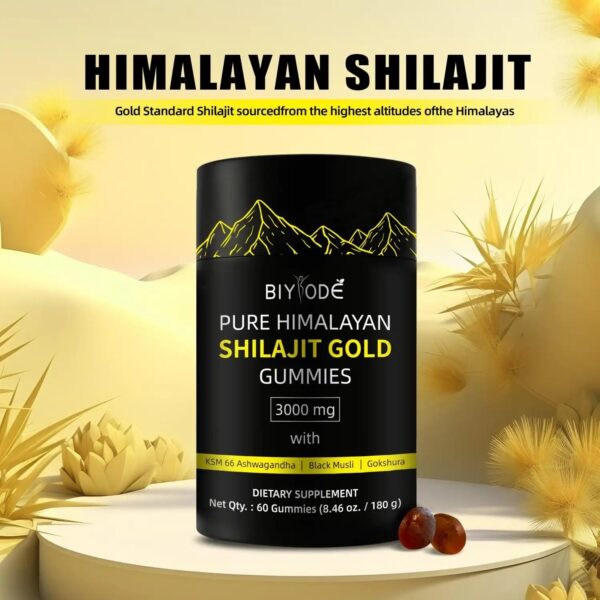 himalayan natural shilajit gummies – 3000mg with Ashwagandha, Black Musli & Gokshura | 60 Gummies